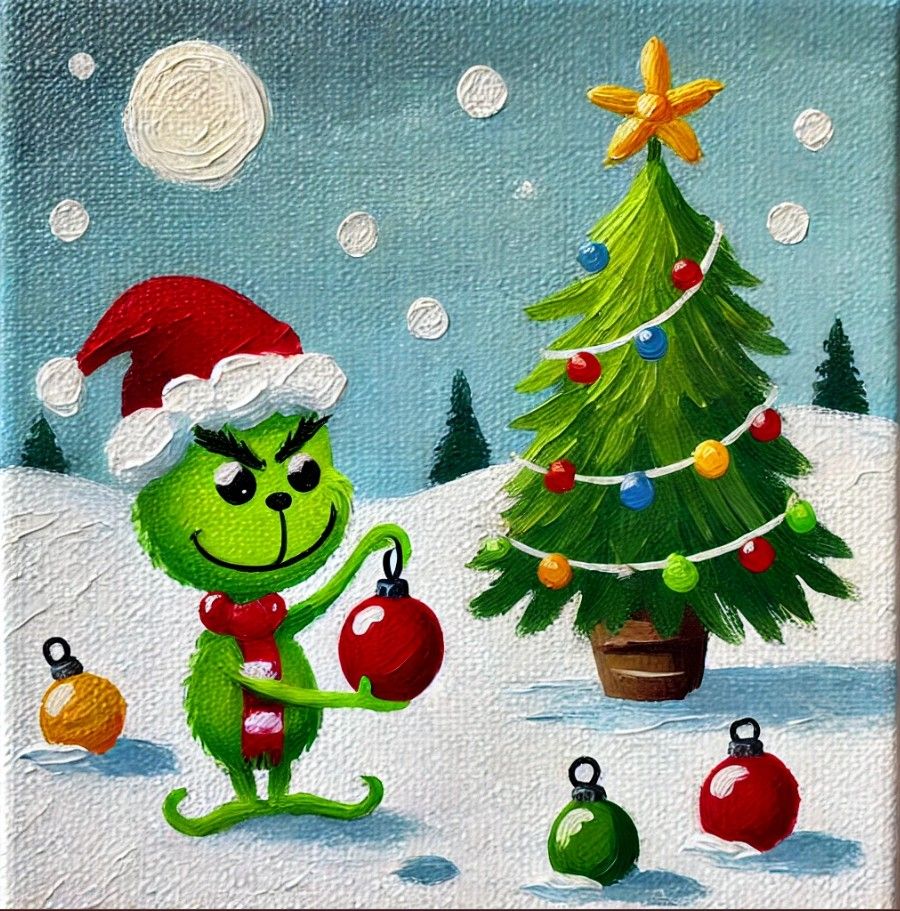 Family Paint Party: The Grinch