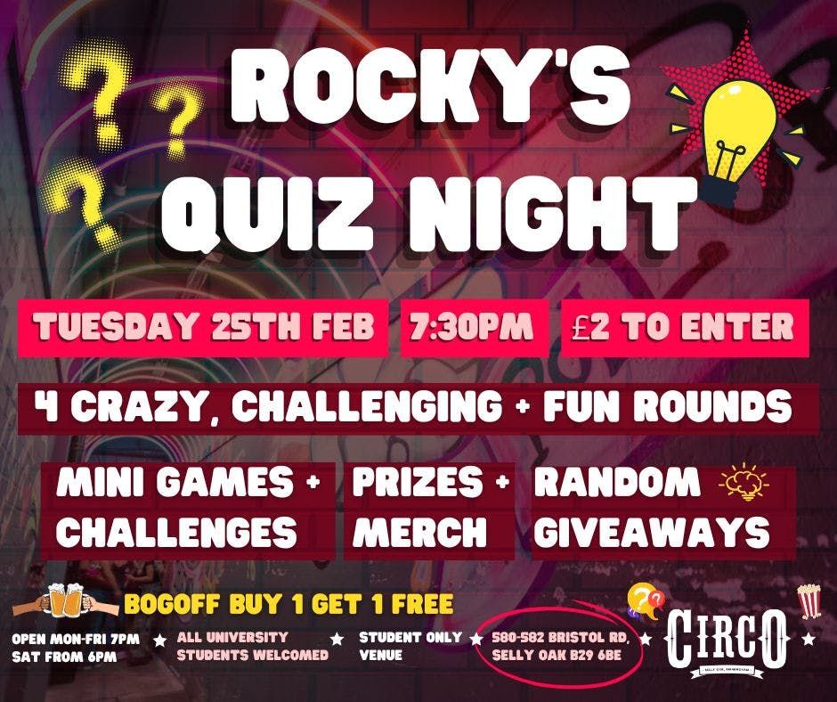 ROCKY'S QUIZ NIGHT \ud83c\udf7a