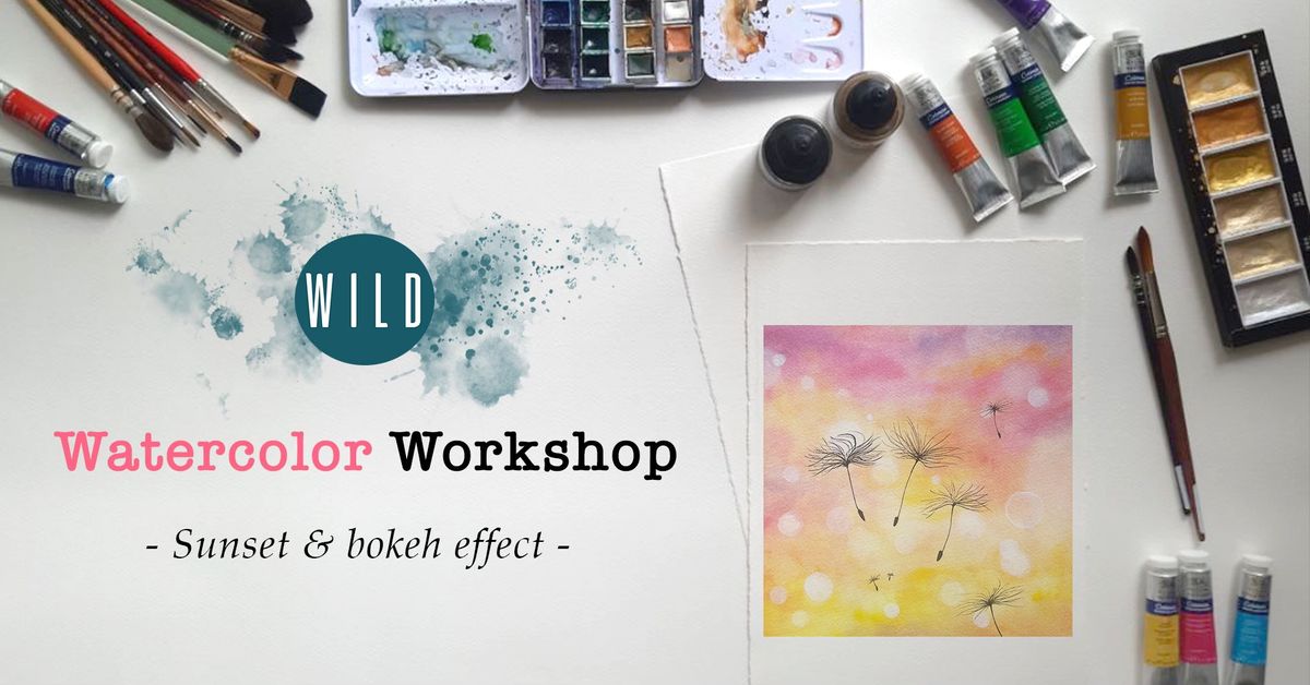 Watercolor workshop - Sunset & Bokeh effect