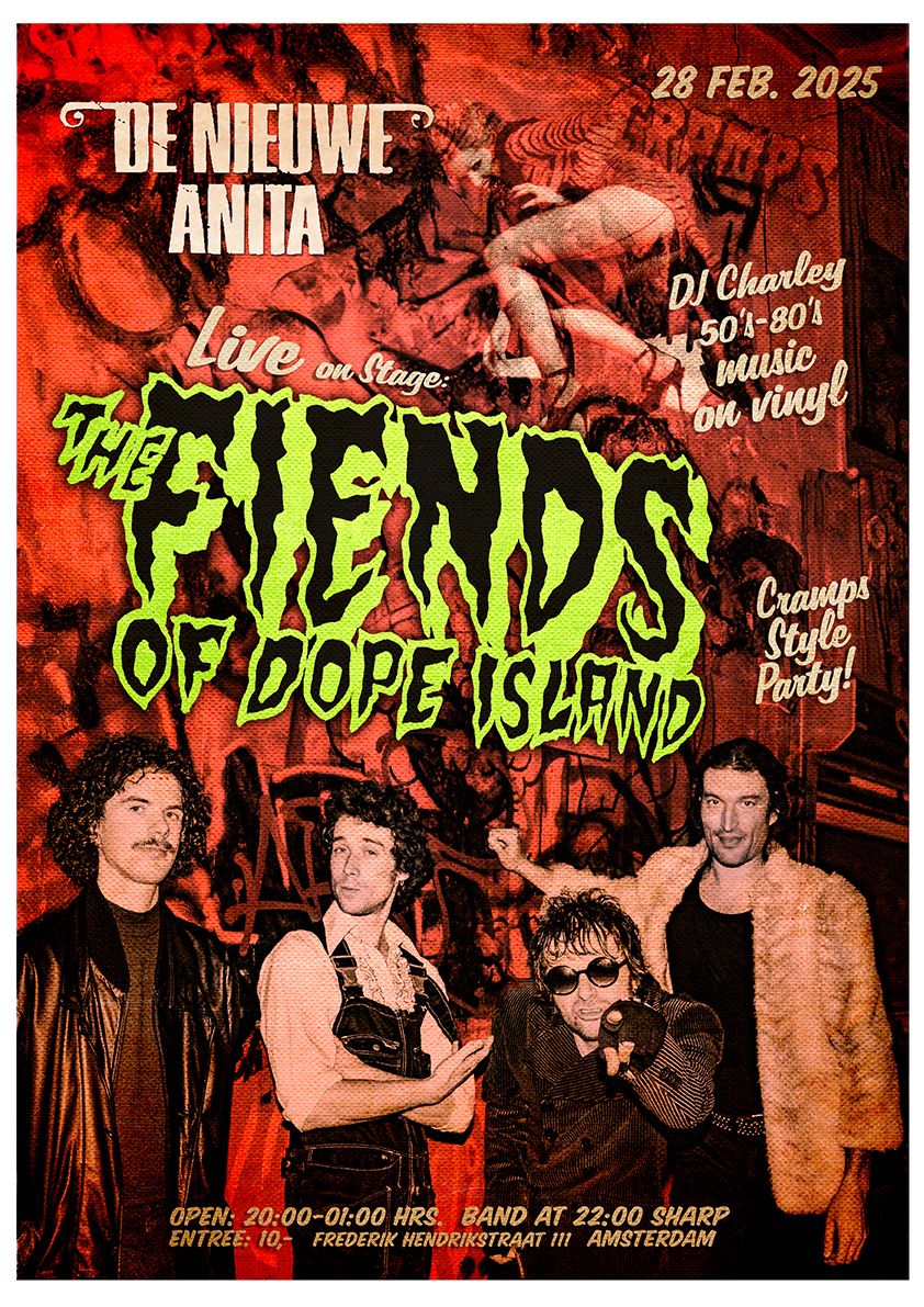 Cramps style party with live: THE FIENDS OF DOPE ISLAND and DJ Charley