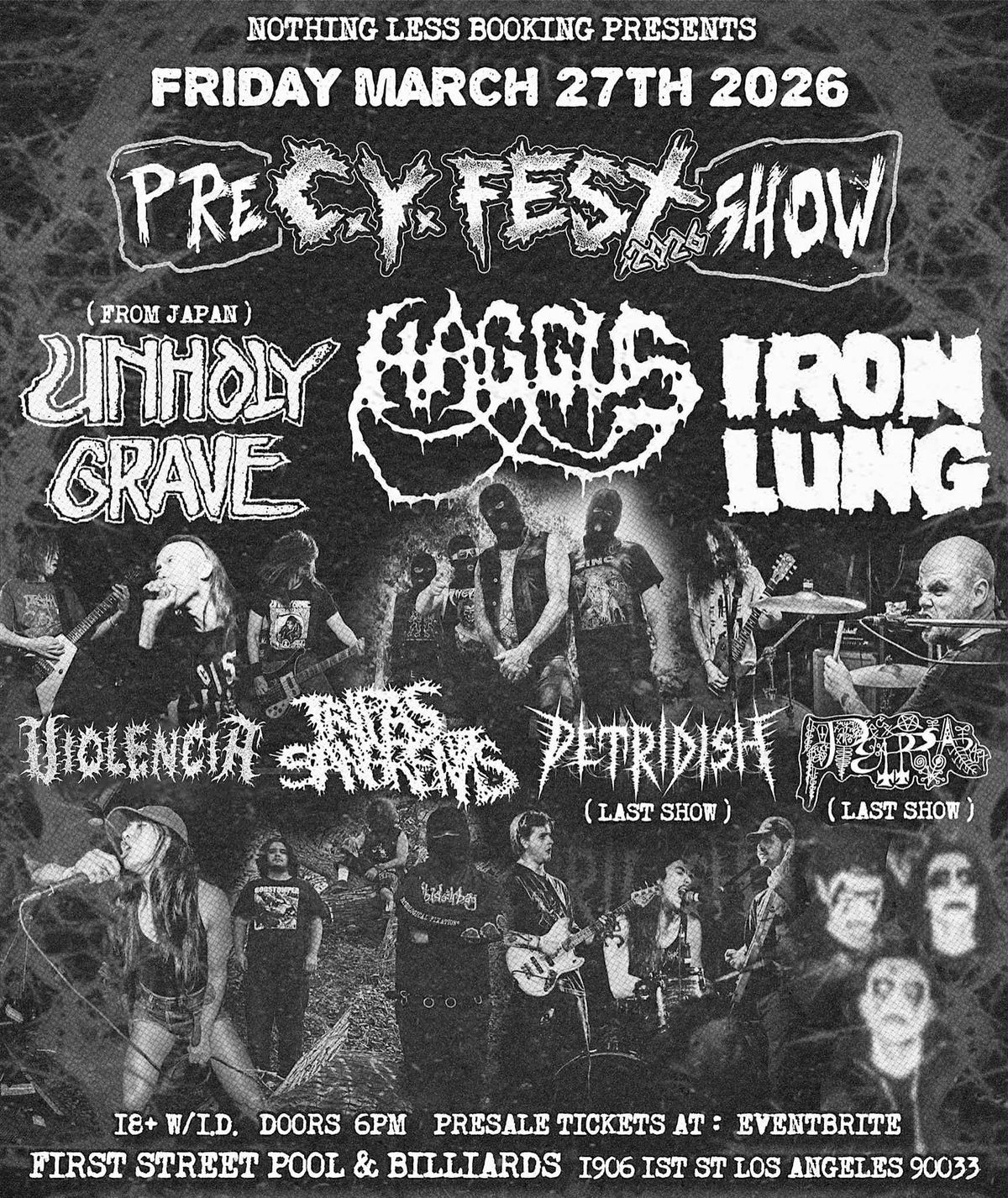 UNHOLY GRAVE | HAGGUS | IRON LUNG @ 1ST ST BILLIARDS