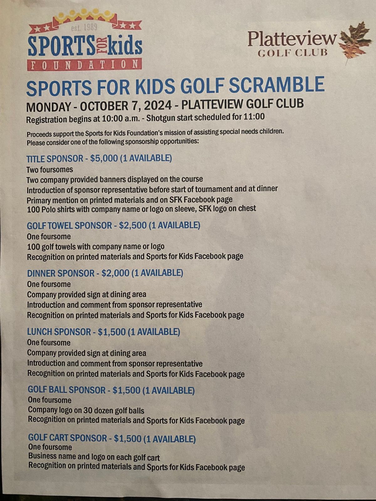 Sports For Kids Golf Scramble