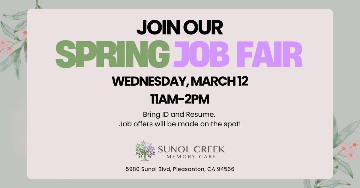 Spring Job Fair at Sunol Creek