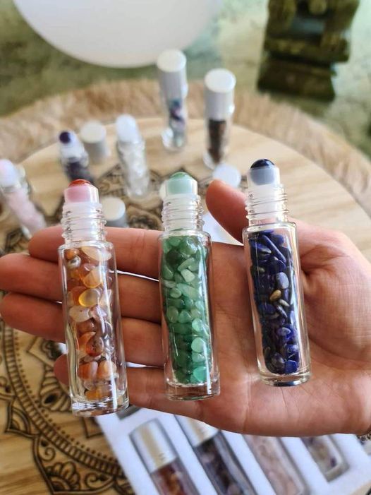 Aromatherapy-Crystals and Affirmations 10 ML Rollers Make a "Good Vibes" Roller