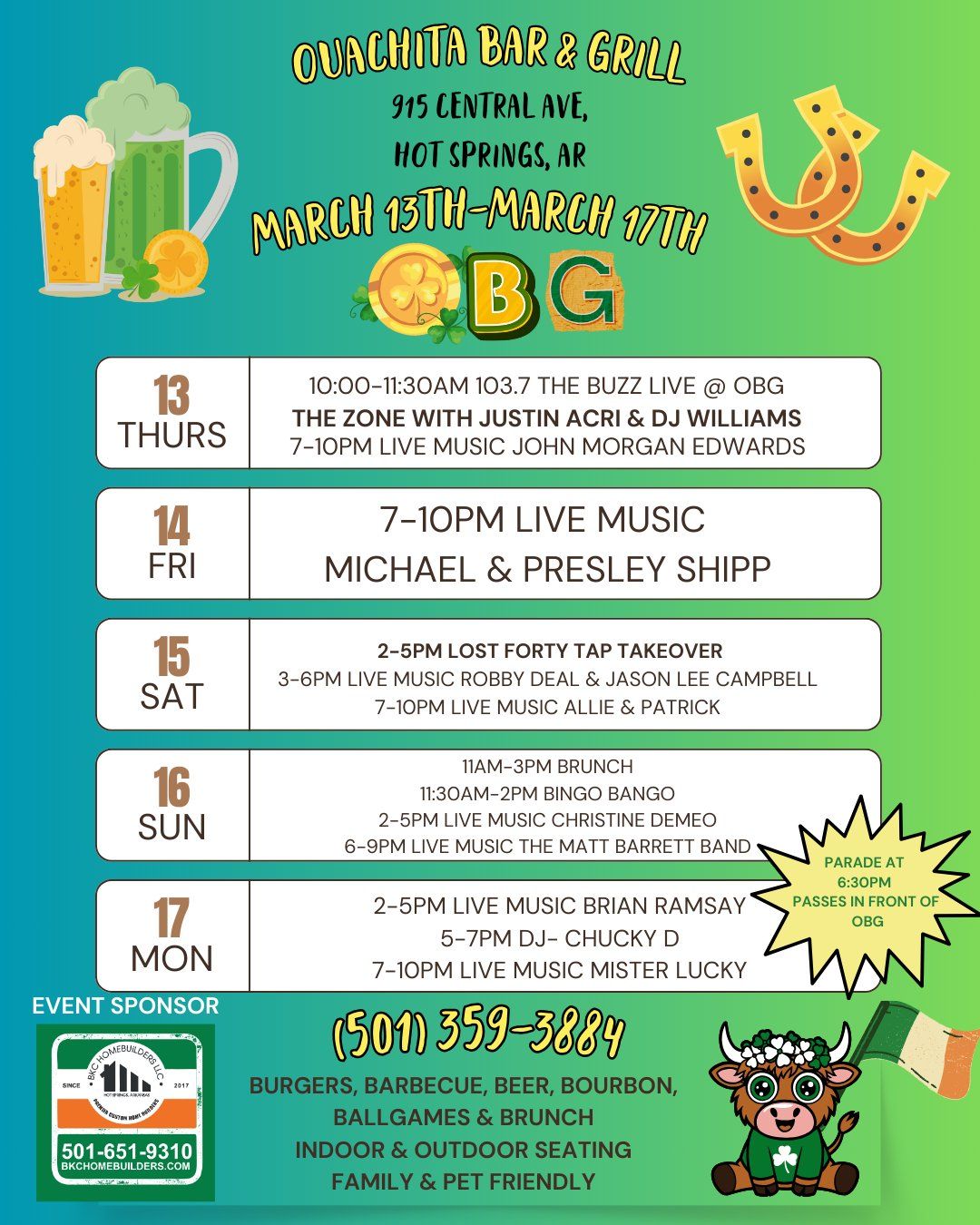 St. Paddy's Day Weekend at OBG