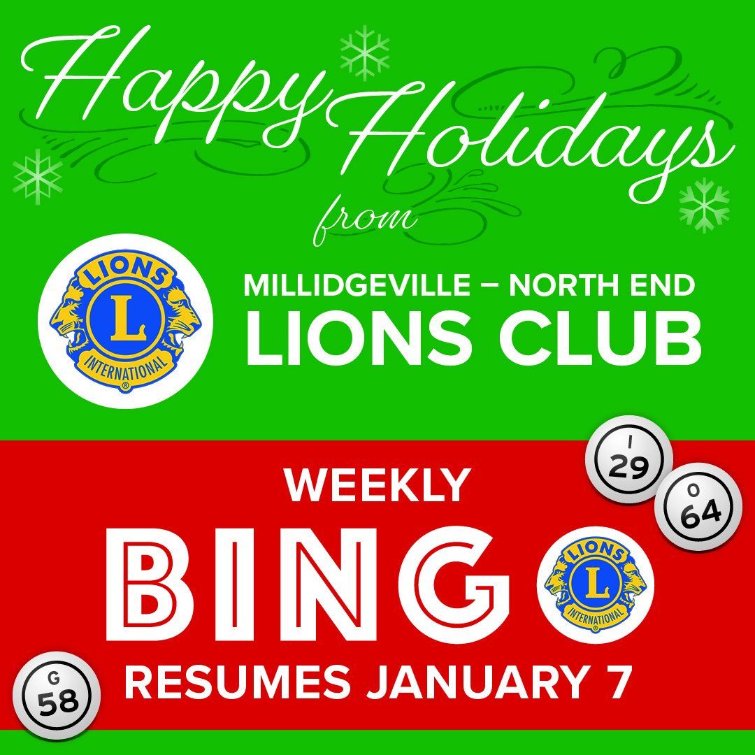 Lions bingo - Sunday 2-5