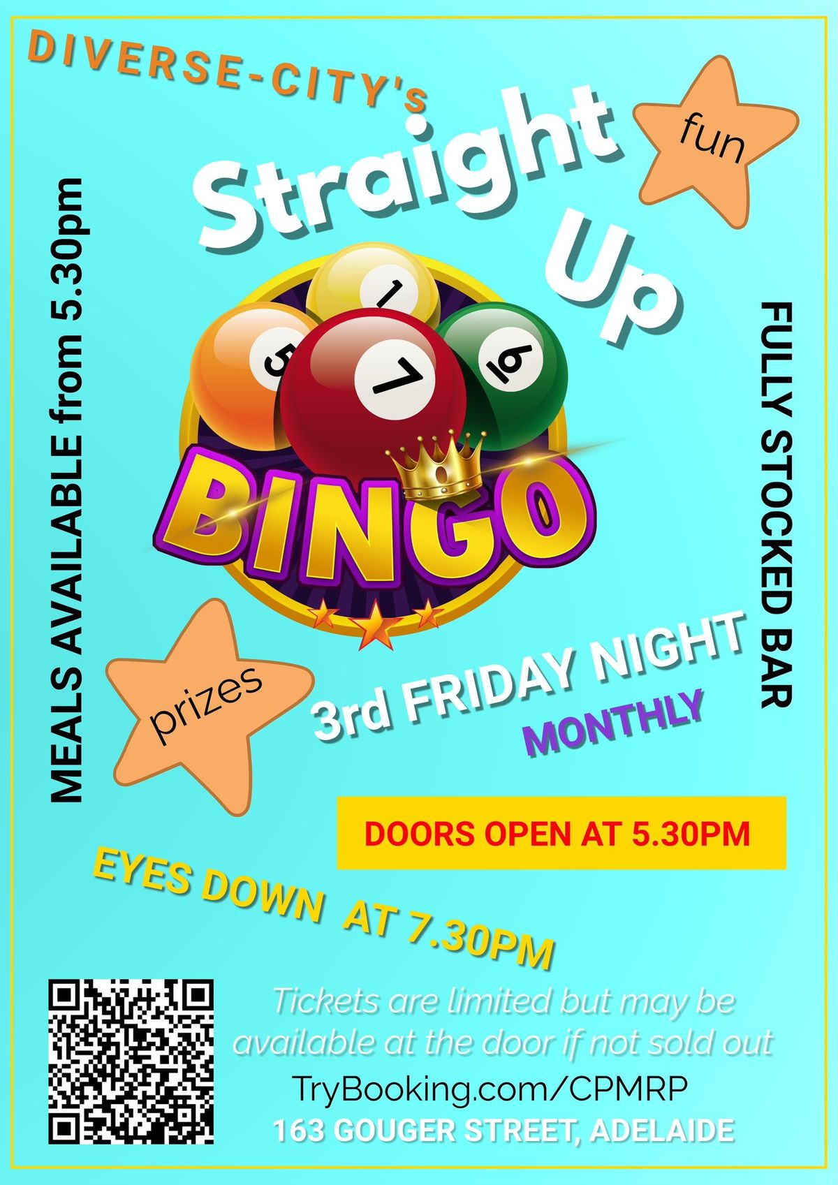 Straight Up B I N G O - 3rd Friday monthly