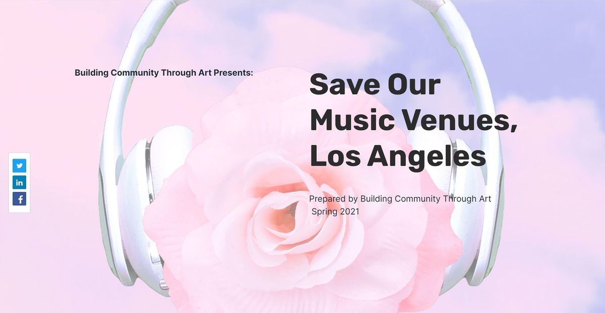 Save Our Venues, Los Angeles! Join us for a free art and music event!
