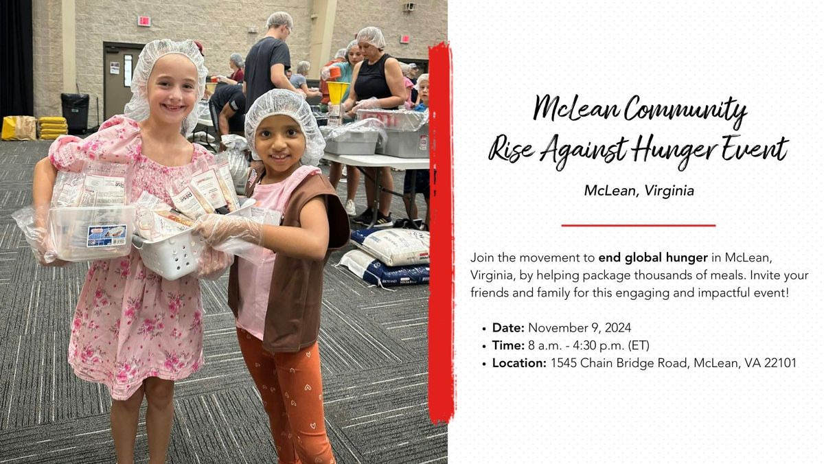 McLean Community Rise Against Hunger Event