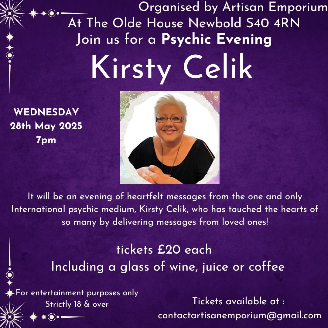 PSYCHIC Evening with KIRSTY CELIK at Olde House Newbold S40 4RN