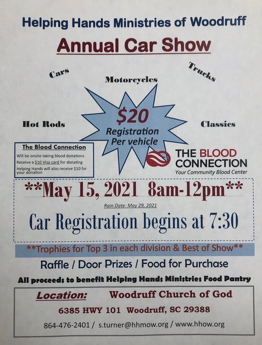 Car Show, 6385 HWY 101 Woodruff, SC 29388, 15 May 2021
