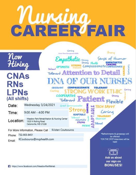 Hiring Event!, Meadow Park Rehabilitation & Healthcare Center