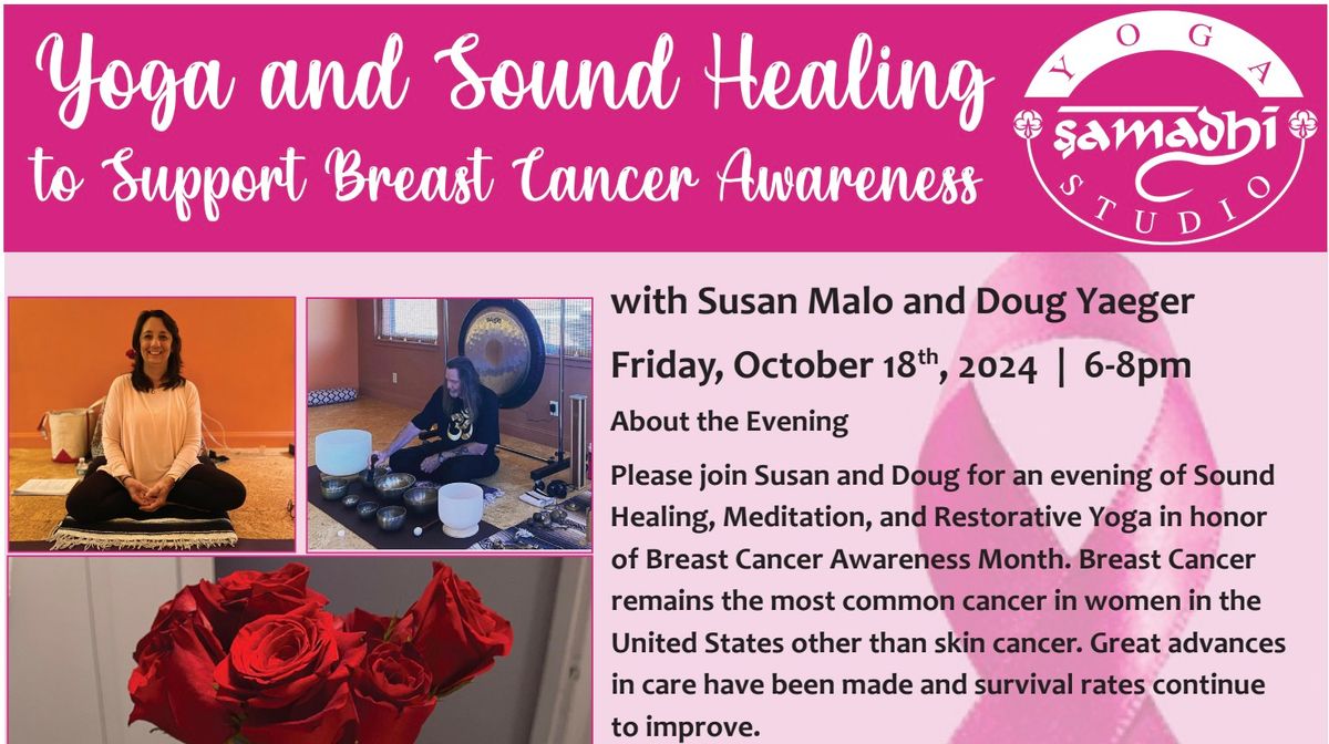 Yoga and Sound Healing to Support Breast Cancer Awareness with Susan Malo and Doug Yaeger