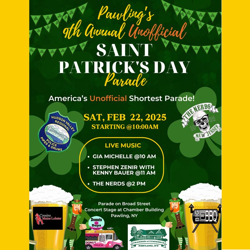 9th Annual "Unofficial" St. Patrick's Parade in Pawling NY featuring THE NERDS!