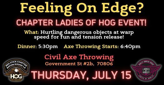 Civil Axe Throwing Fun Night sponsored by LOH