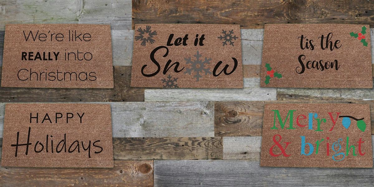 Holiday doormat painting class at The Vineyard at Hershey