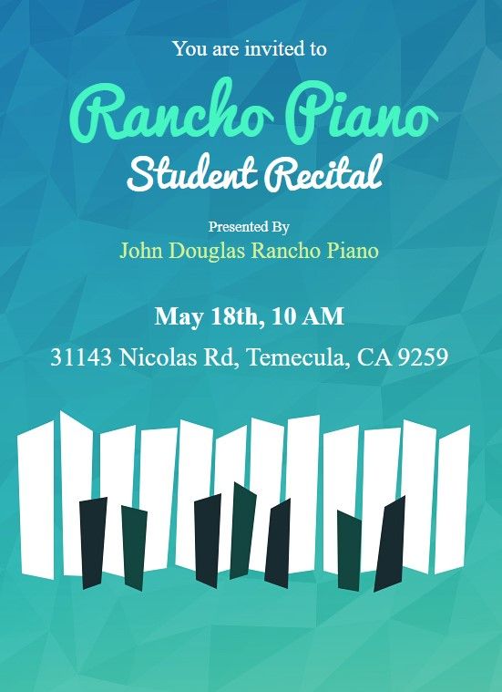 John Douglas Rancho Piano Spring Student Piano Recital
