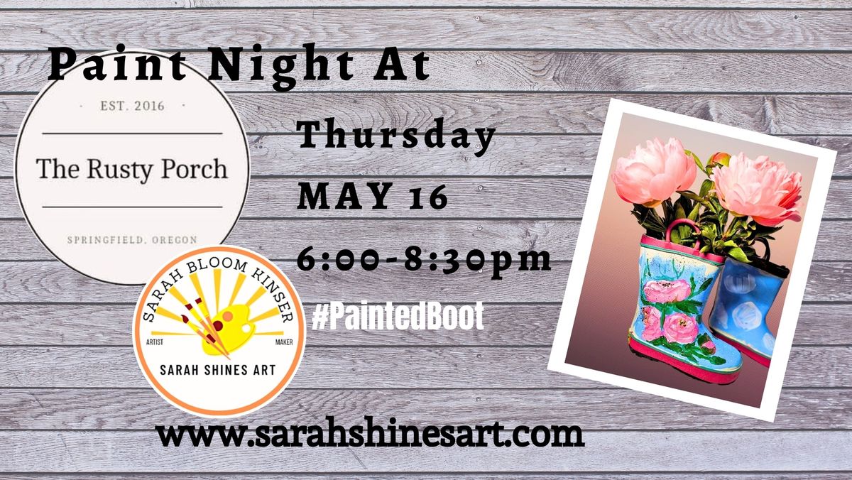 Paint Night At The Porch #paintedboot