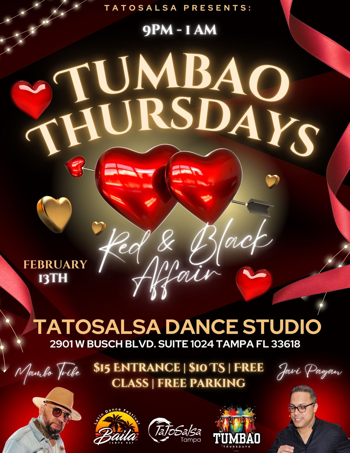 Tumbao Thursdays Social Feb 13th - Class w\/Javi Red & Black Affair