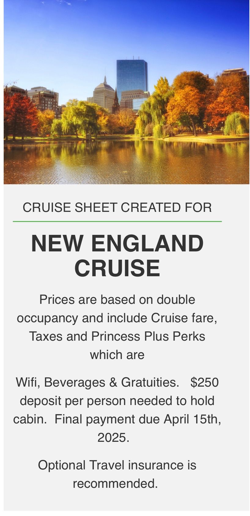 New England Cruise from NYC