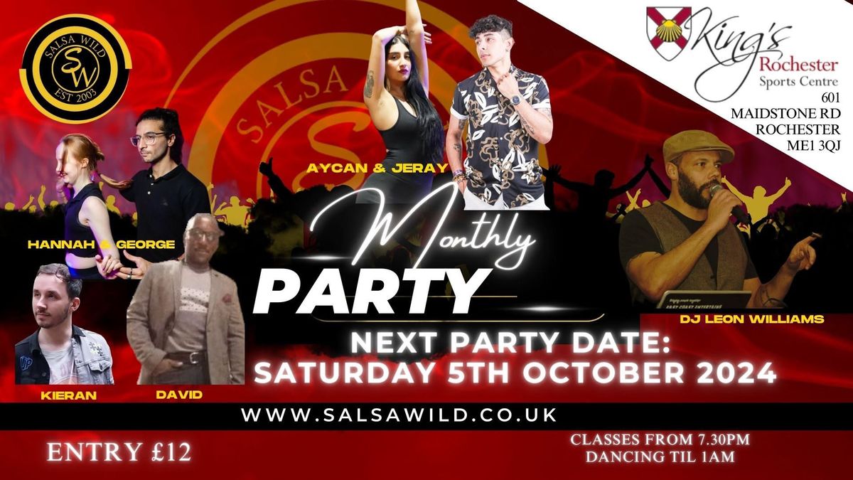 Saturday Night Monthly Salsa Party at Kings Rochester Sports Centre (1st Saturday Every Month)