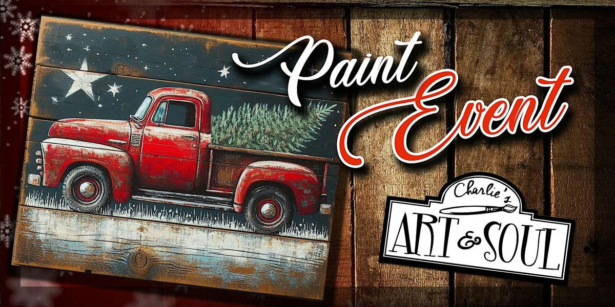 Paint Event @ Antietam Brewery Christmas Tree Truck on wood Event