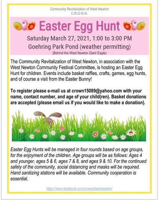 Easter Event Goehring Recreational Park West Newton 27 March 21