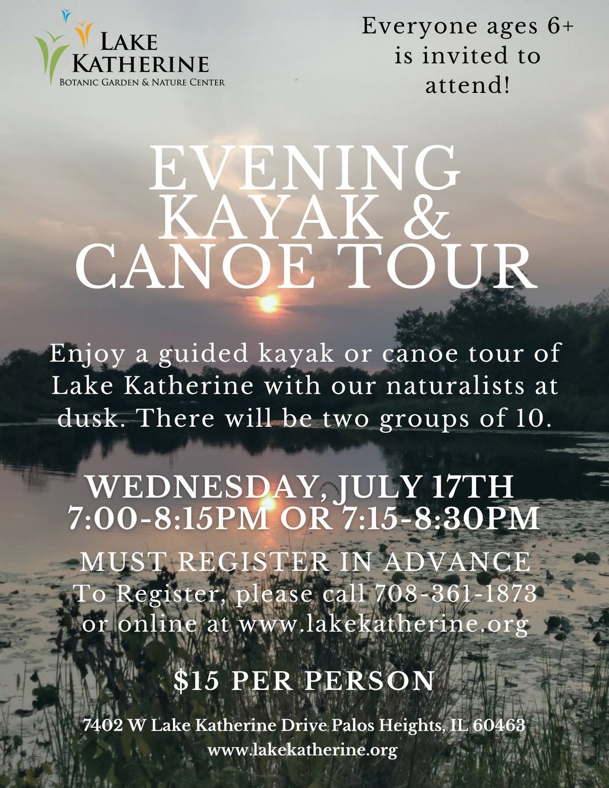 Evening Kayak & Canoe Tours