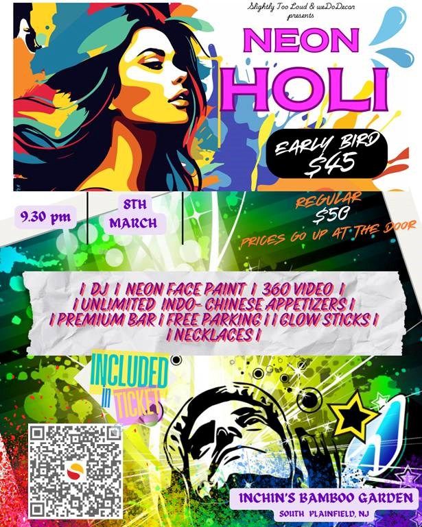 Get Ready for the Ultimate Bollywood Neon Holi Celebration in New Jersey