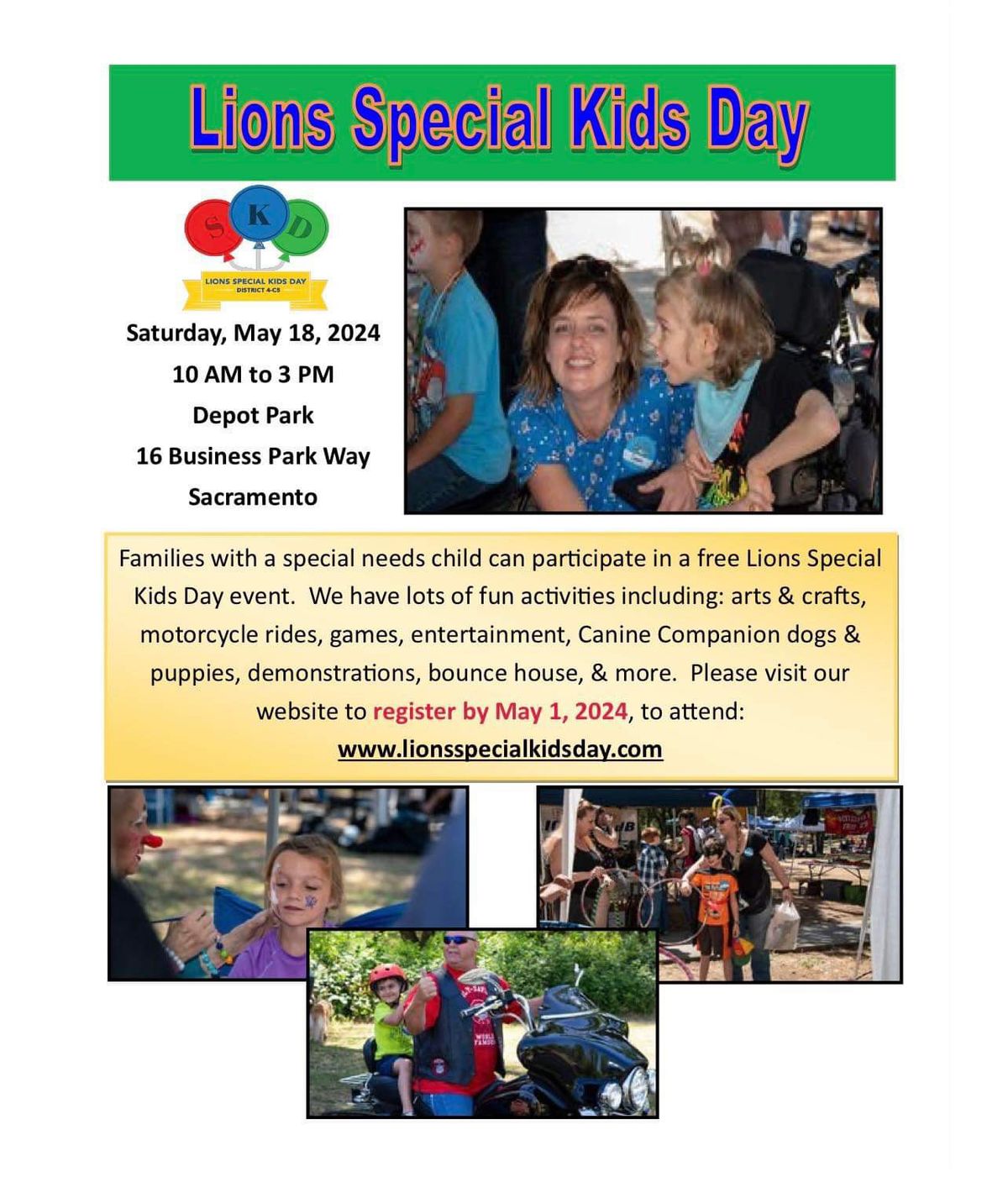 Lions Special Kids Day - \u201cA day of food, fun and friendship\u201d.