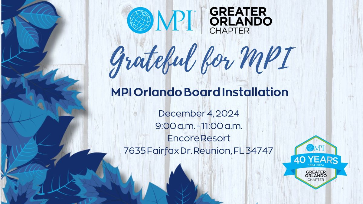 Grateful for MPI | Board Installation 