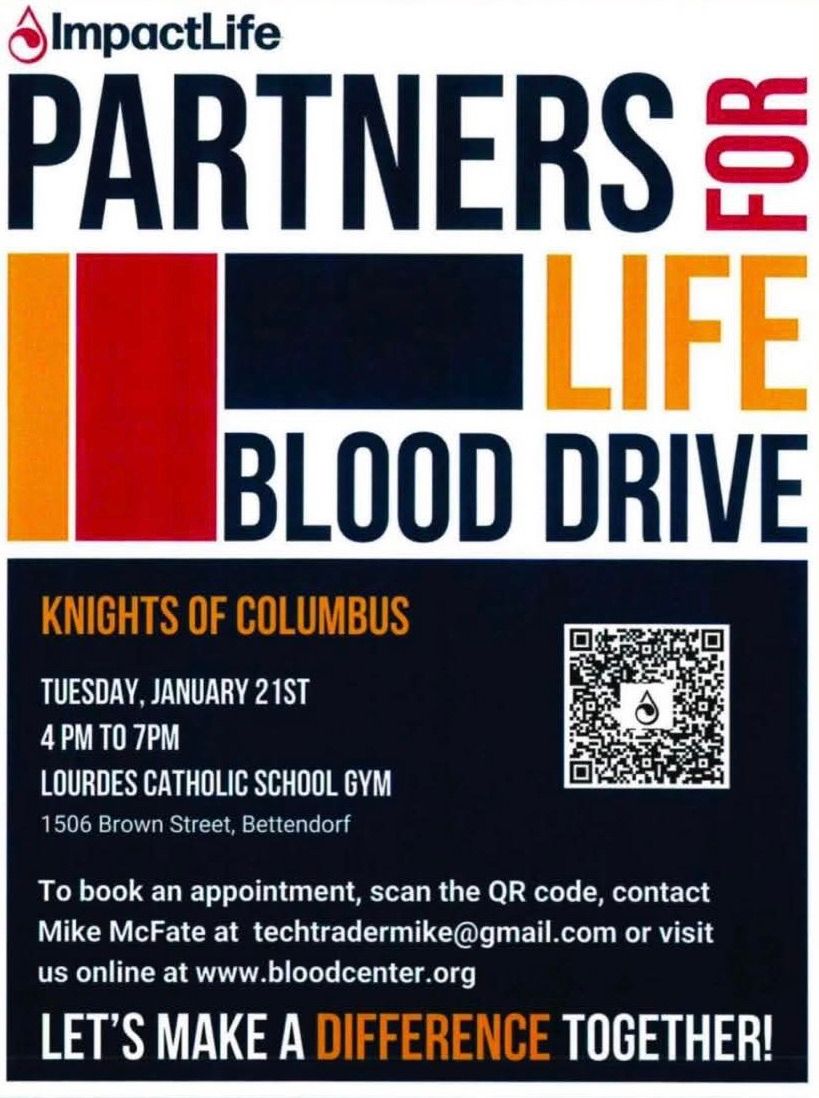 Blood Drive at Lourdes Catholic School Gym