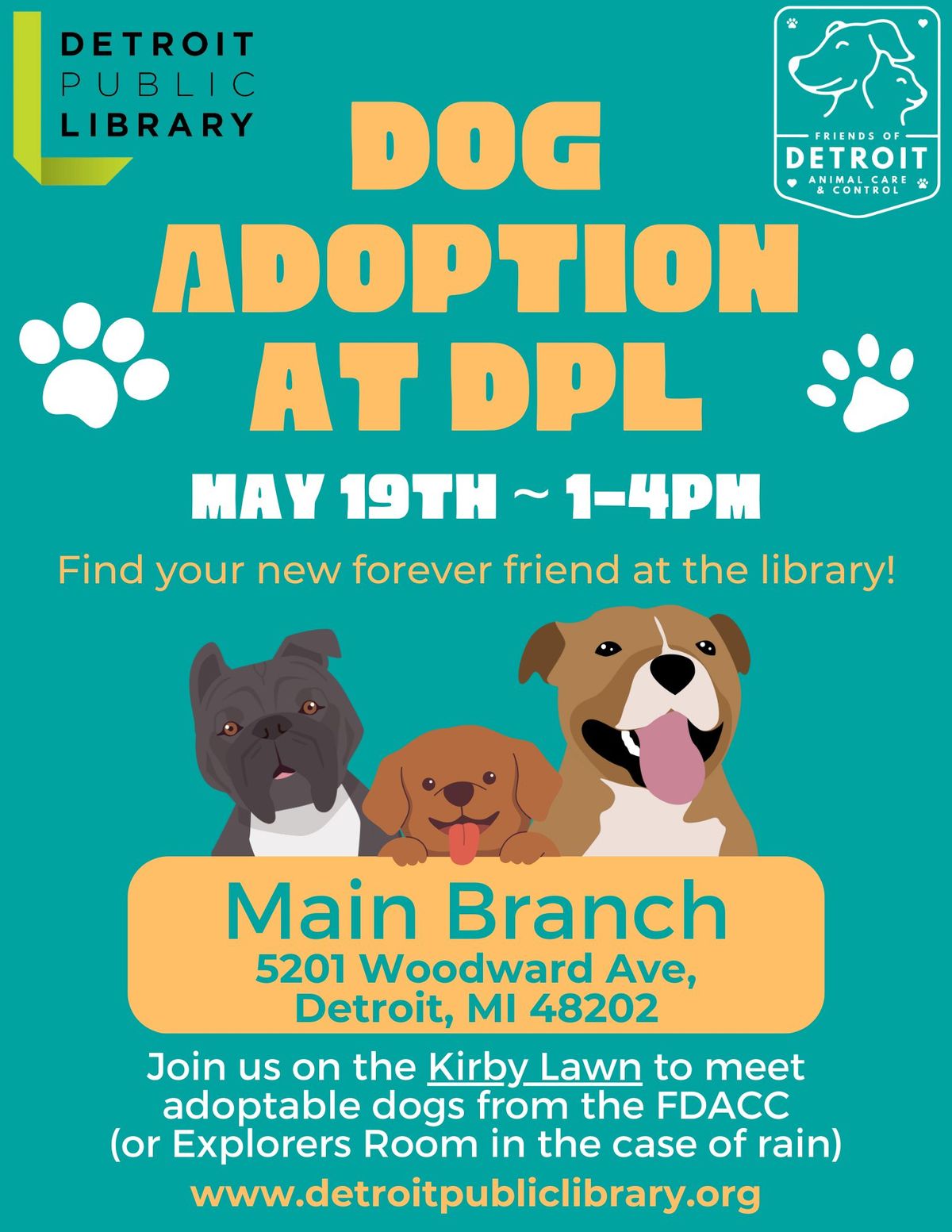 Adopt a Dog at the Detroit Public Library