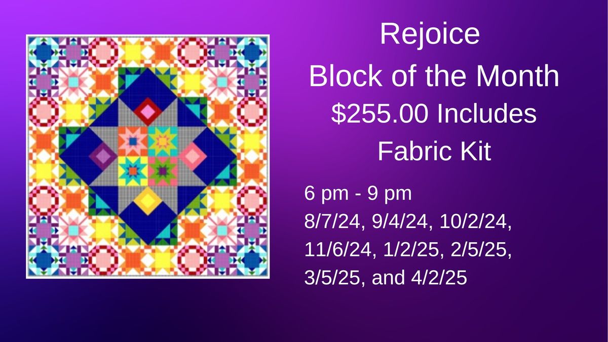 Rejoice Block of the Month Quilt Kit by Charisma Horton with Live Boldly Fabric Line