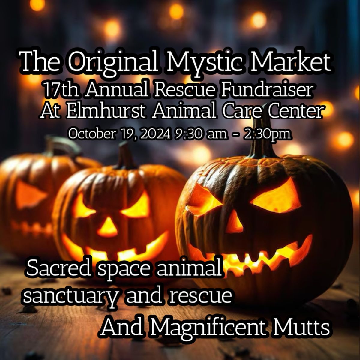 17th Annual Halloween Original Mystic Market Fundraiser for Sacred space rescue & Magnificent Mutts