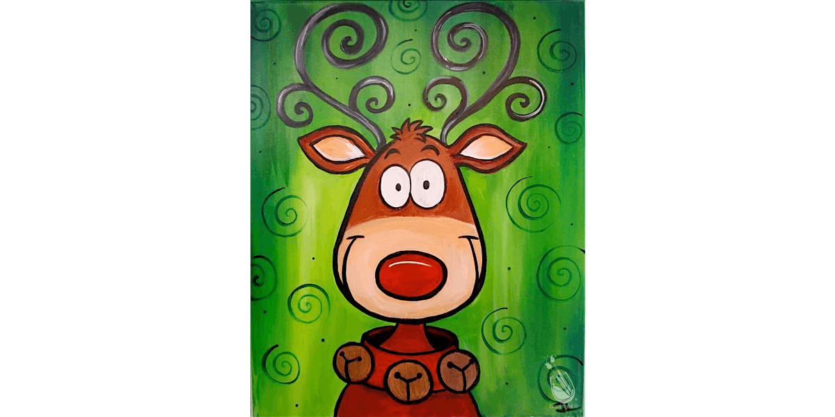 Family Fun: Smiling Silly Reindeer - Paint and Sip in Houston | Classpop!\u2122