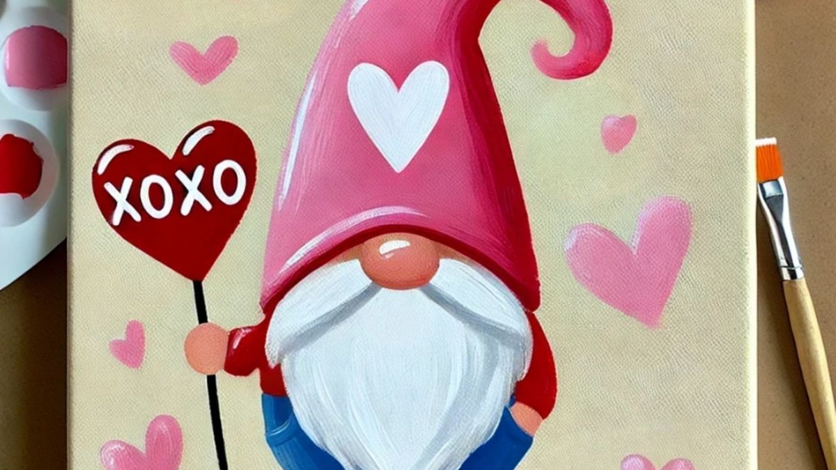 Valentine's Gnome - Family Paint Party \ud83d\udc98