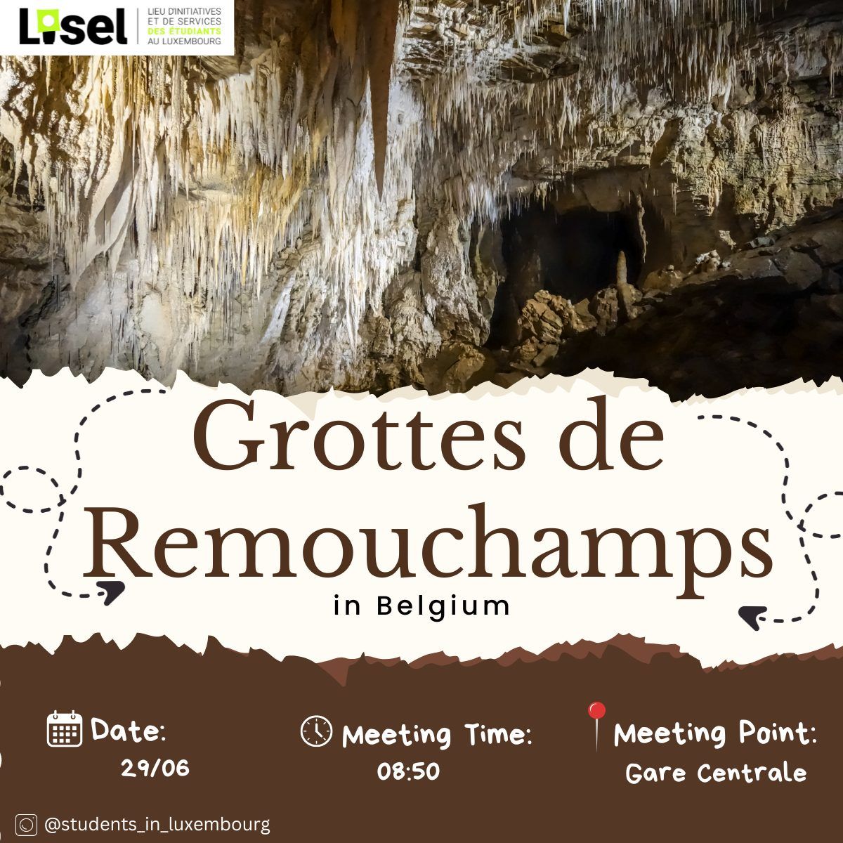 Travel to the caves, Belgium