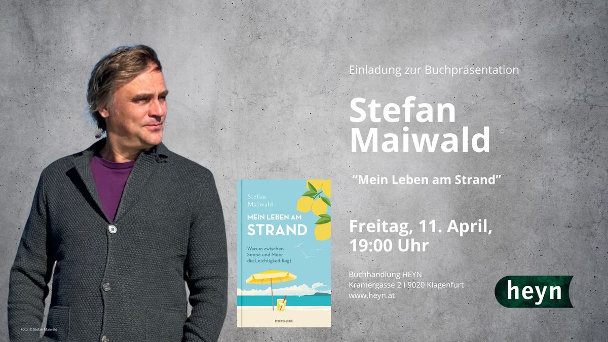 Kulinarische Buchpr\u00e4sentation mit STEFAN MAIWALD