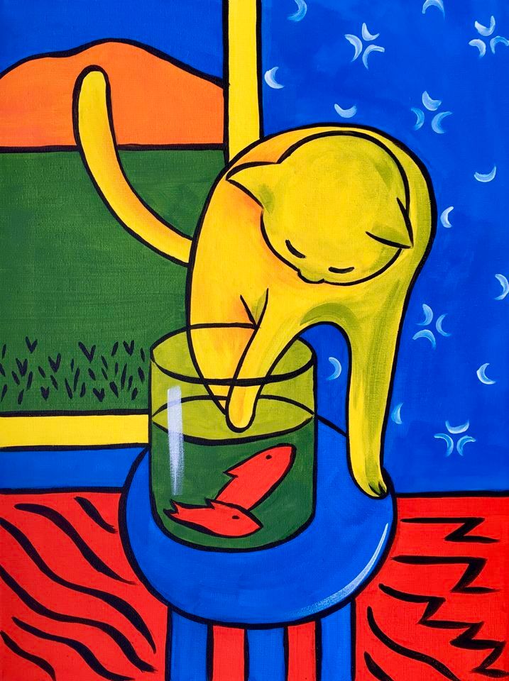 Auckland Paint & Wine Night - Matisse Cat