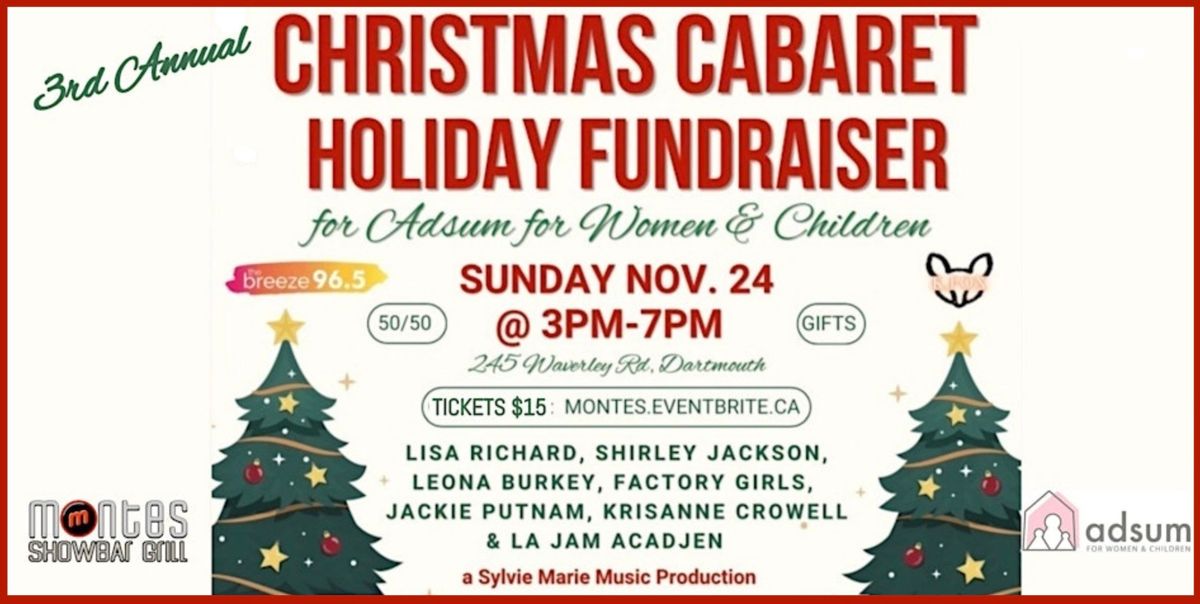 CHRISTMAS CABARET HOLIDAY FUNDRAISER for ADSUM for WOMEN & CHILDREN on NOVEMBER 24th, 2024!!!