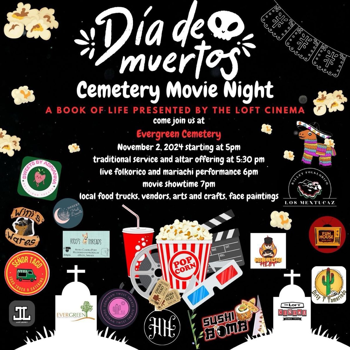 D\u00eda de los Muertos Cemetery Movie Night 