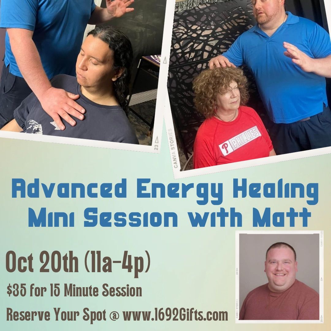 Advanced Mini Energy Healing Sessions @ 1692 Metaphysical Gifts