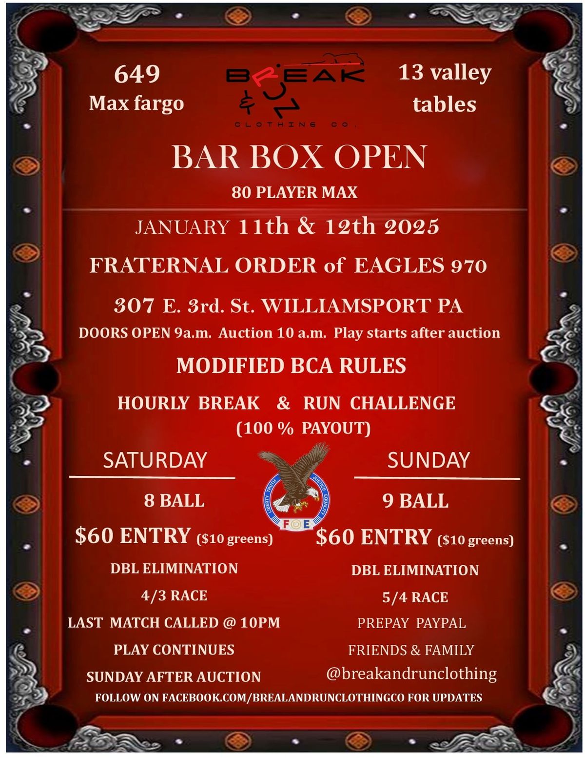 1st Break & Run Bar Box Open