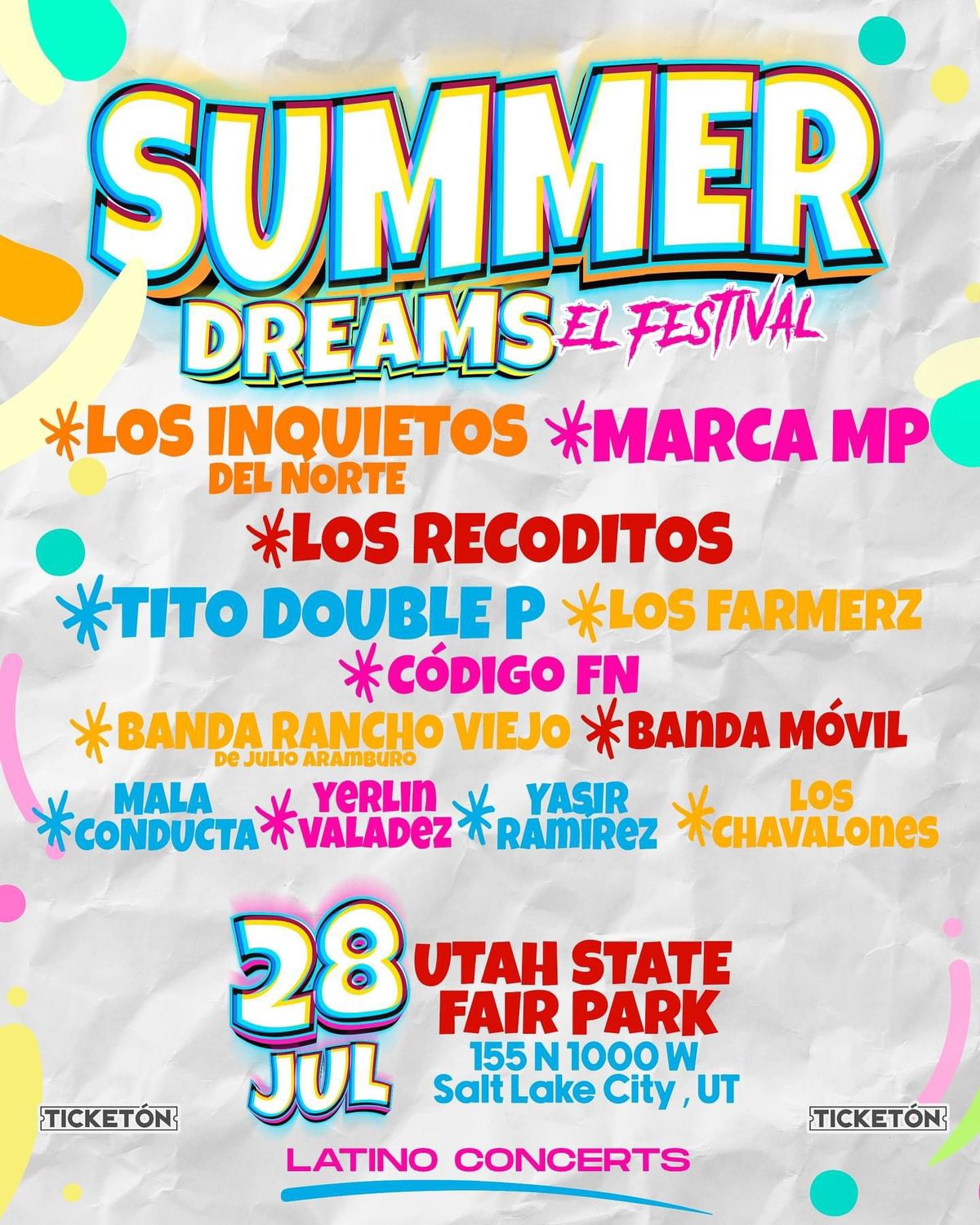 SUMMER DREAMS EL FESTIVAL MAS GRANDE , LLEGA A SALT LAKE CITY UTAH