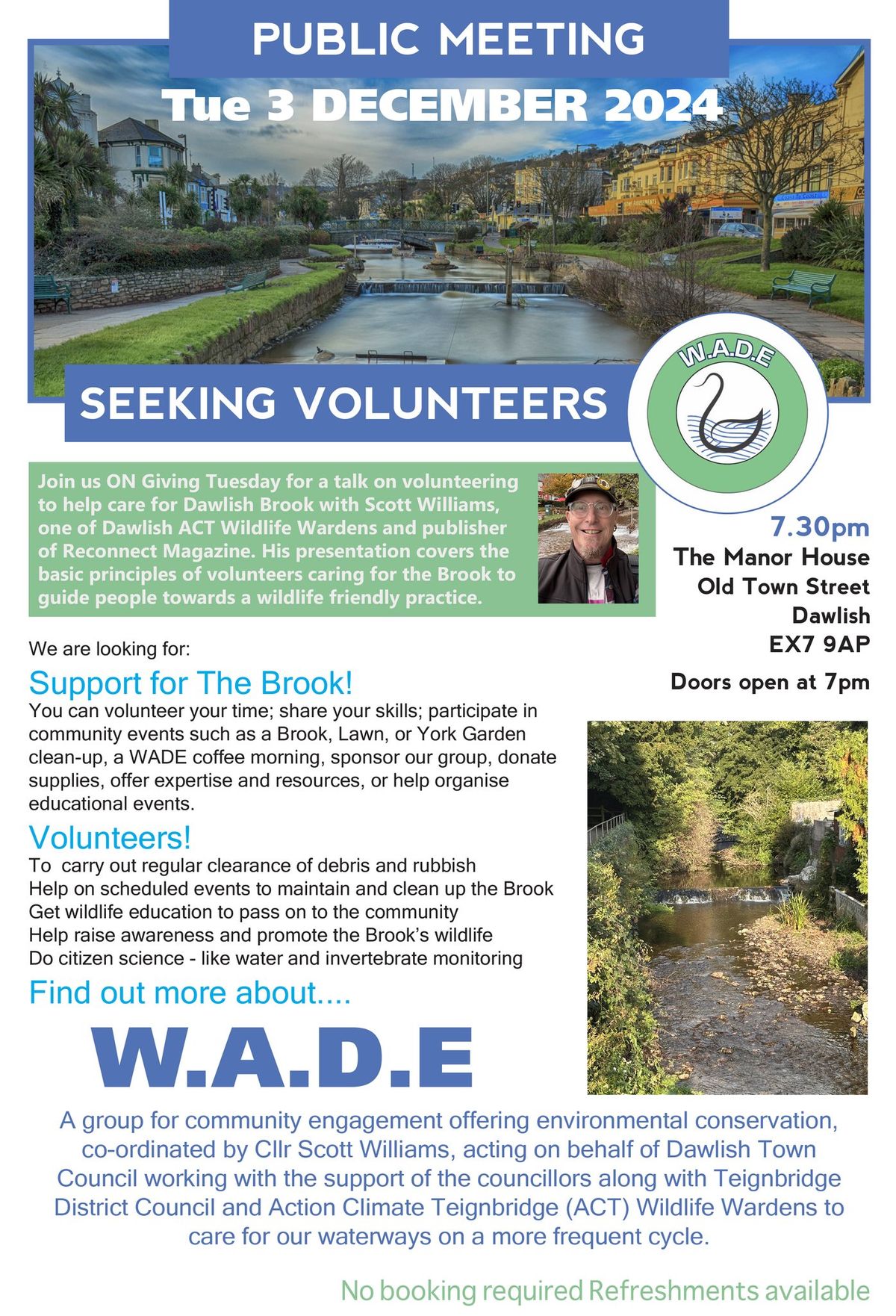 WADE seeks volunteers