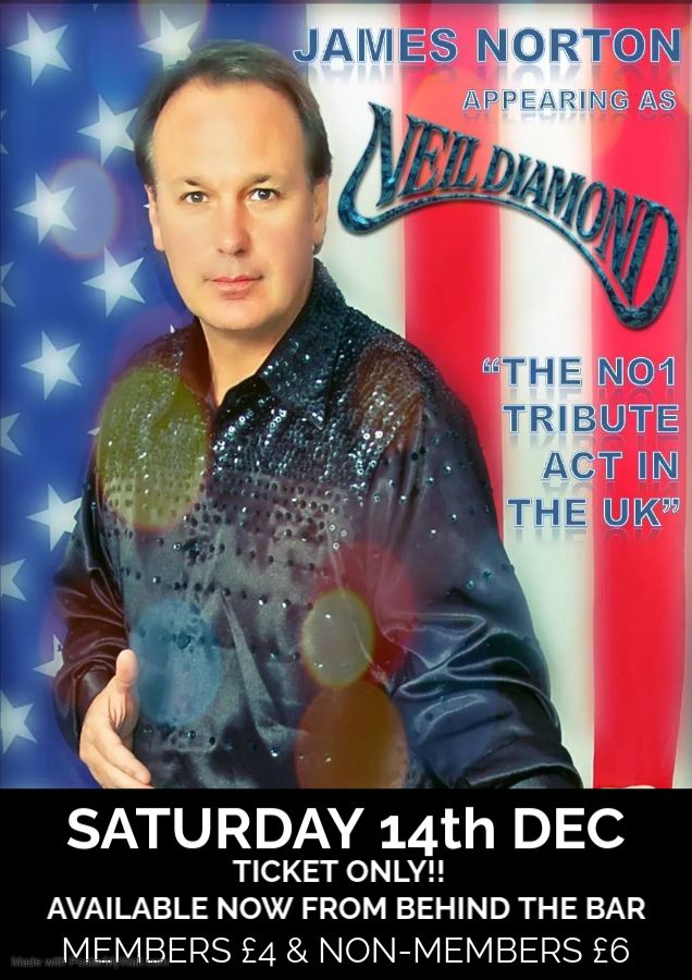 NEIL DIAMOND TRIBUTE - TICKET ONLY - AVAILABLE NOW FROM BEHIND THE BAR! 