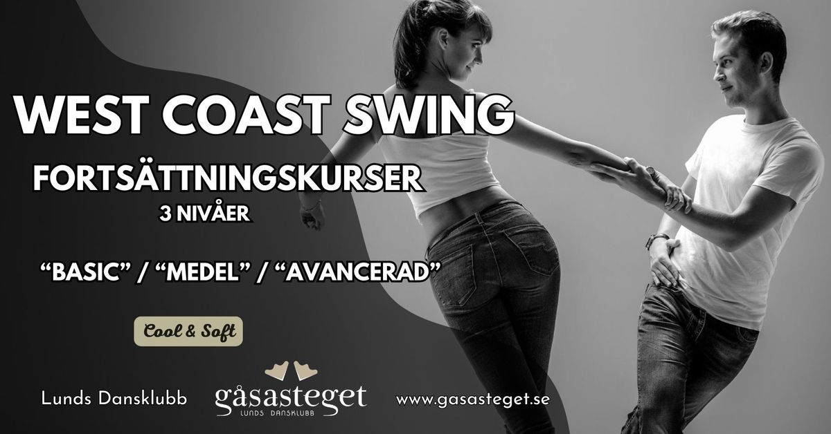 West Coast Swing Forts\u00e4ttningskurser \/ 3 niv\u00e5er