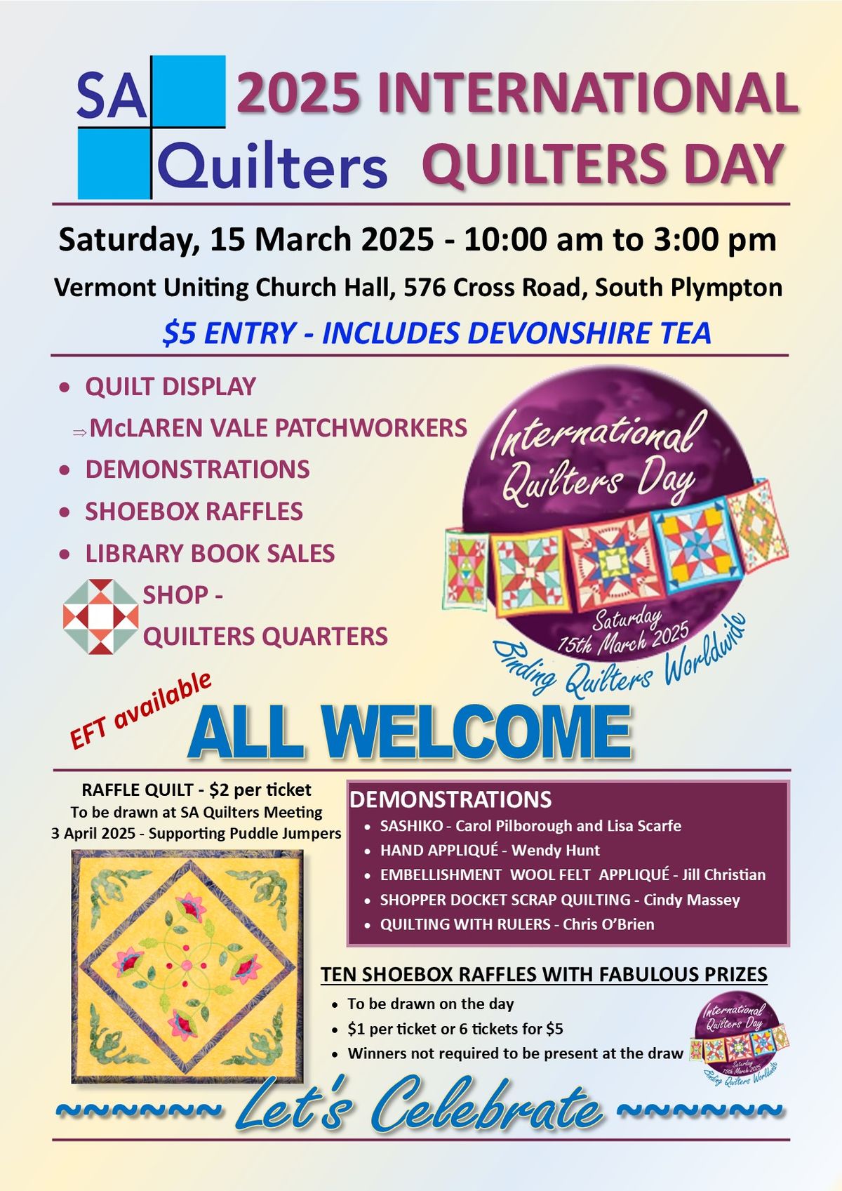 SA Quilters International Quilters Day Celebration