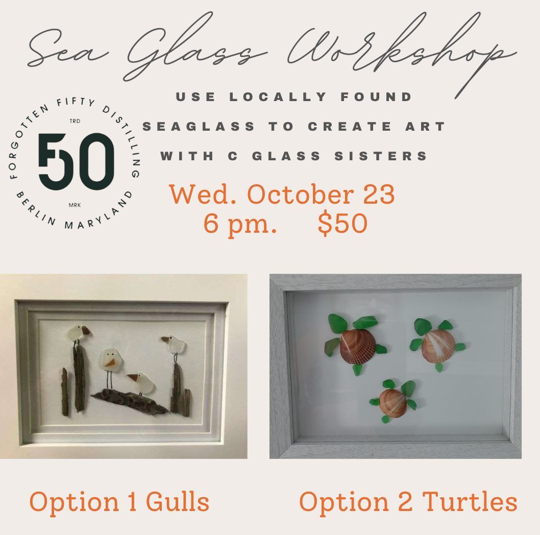 Sea Glass Picture Choice of Sea Turtles or SeaGulls